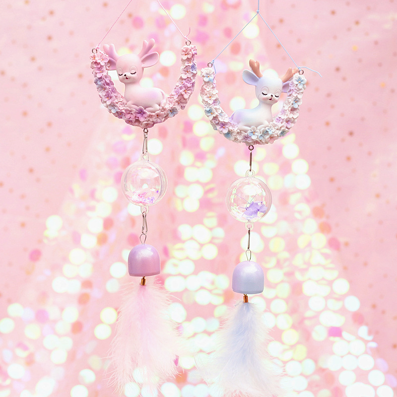 风铃日本北欧绣球花小礼品小鹿礼物挂饰可爱送给小朋友的装饰挂件