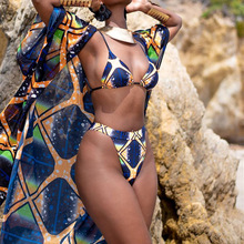 新款跨境欧美外贸bikini泳衣性感比基尼亚马逊非洲款女士分体泳衣