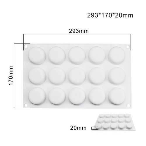 亚马逊 意大利15连扁圆慕斯蛋糕模烘焙模法式甜品硅胶模具
