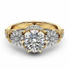 Accessory, golden two-color zirconium, jewelry, ring solar-powered, wish, 24 carat white gold