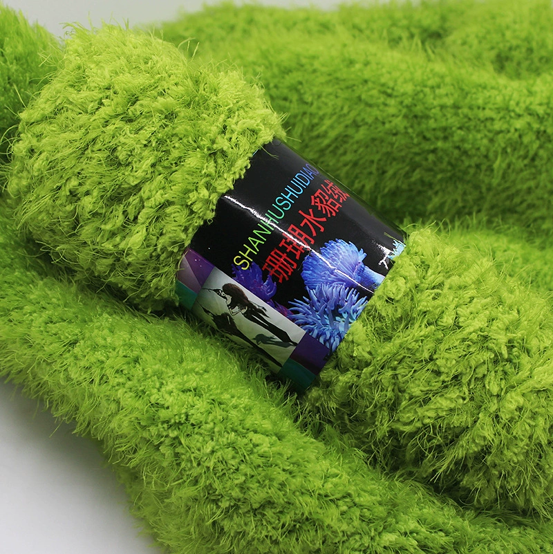 Factory direct selling coral water mink velvet phoenix down imitation leather grass thread hand chip stick needle thick wool