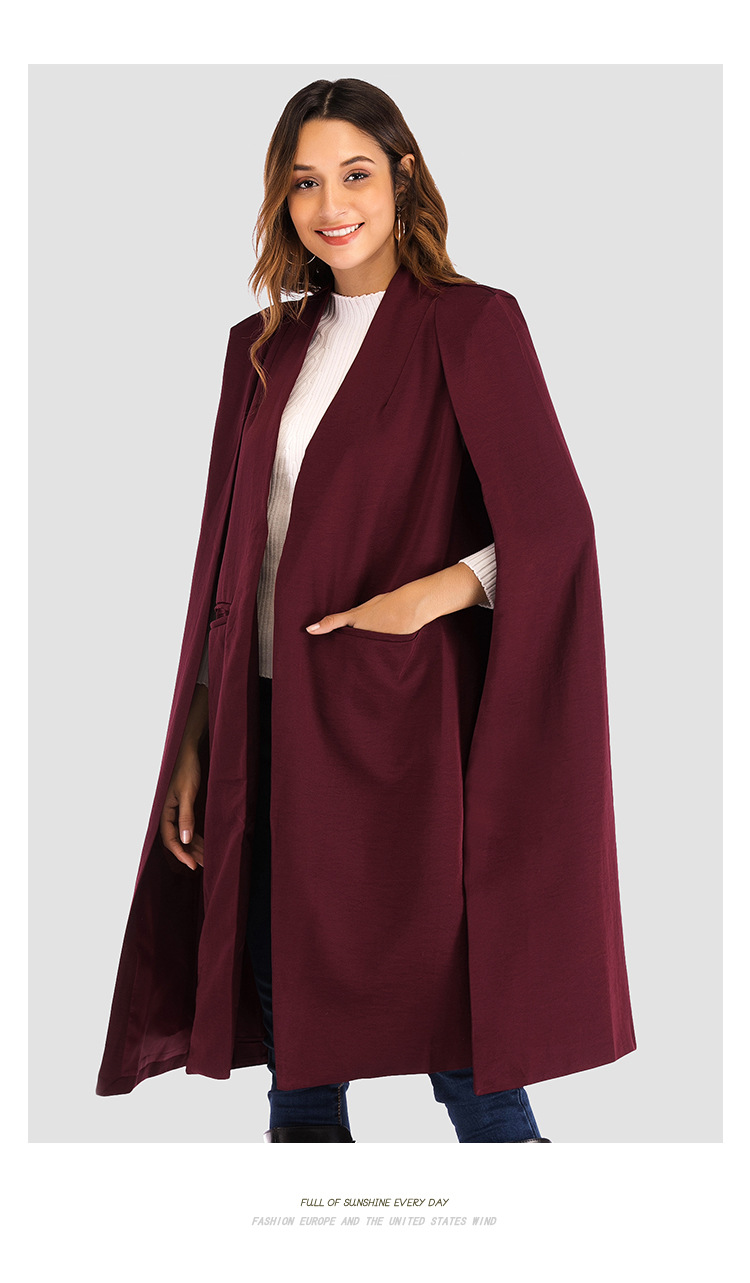 solid color cloak jacket  NSJR17174