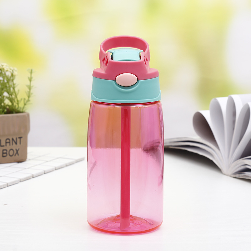 Little Handsome Children's Duckbill Plastic Water Cup Portable Creative Trendy Handle Cup with Straw Cute Cup for Male and Female Students