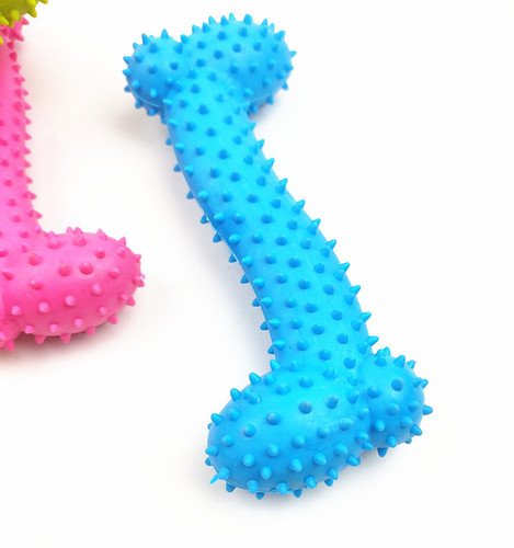Manufacturer Direct Sales Promotion Gift Chew-resistant Solid Bone Dog Toy TPR Grinding Spiky Pet Toy