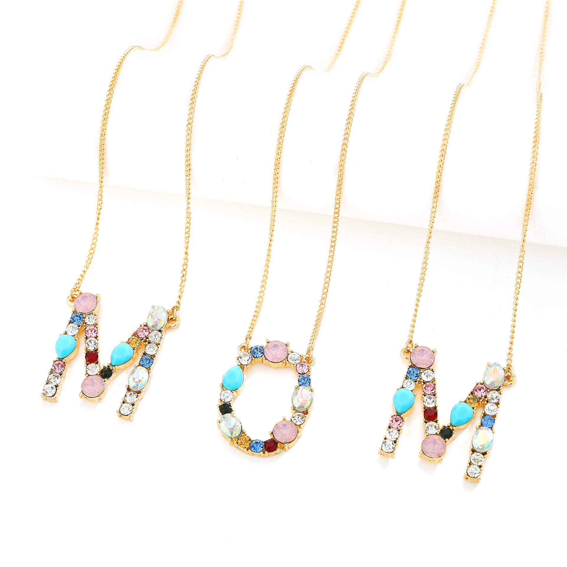 26 Alphabet Necklace Europe and America Cross border Explosive money New products personality Simplicity fashion Diamond Pendant Manufactor Direct selling