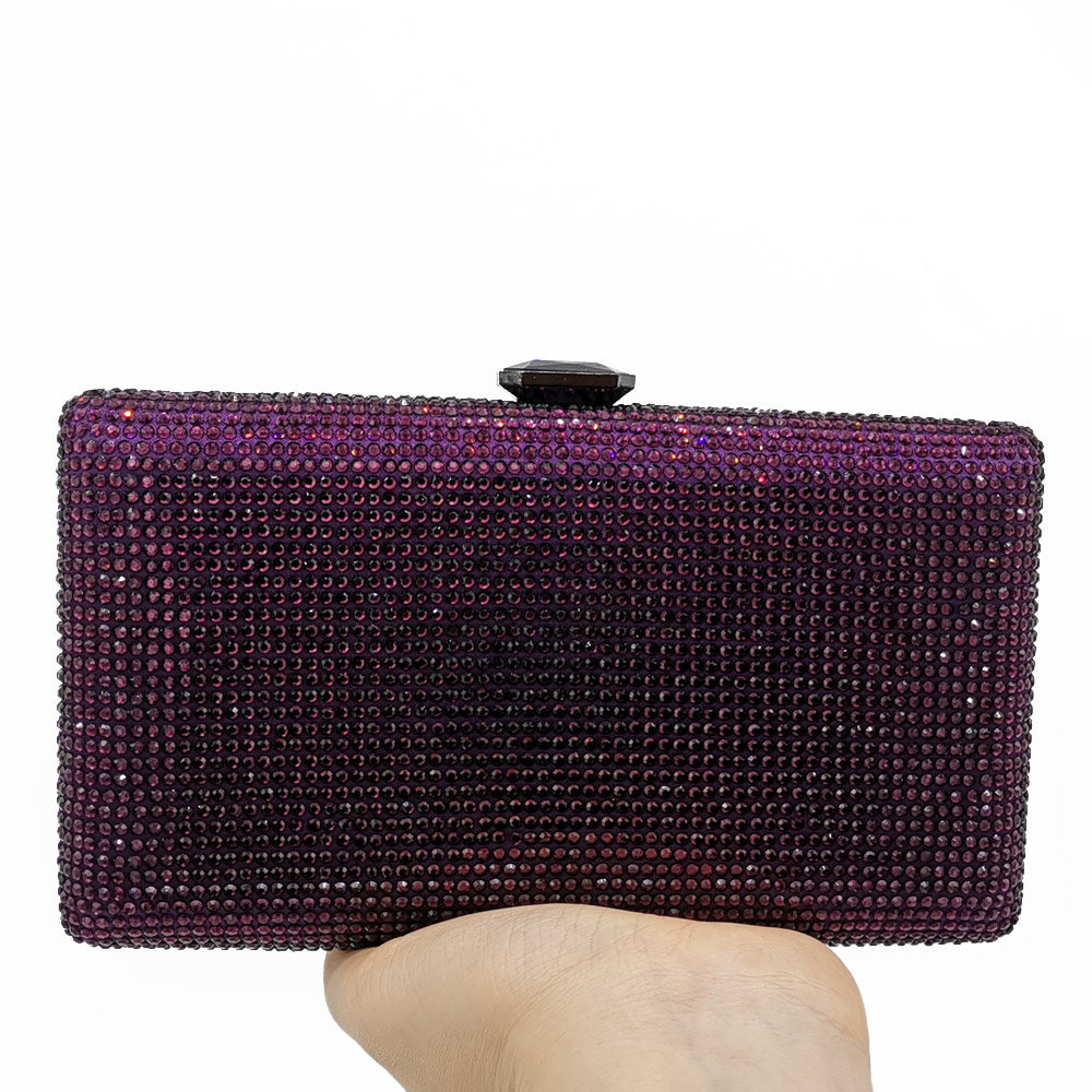 Bolso De Mano Retro Con Diamantes En Color Liso display picture 12