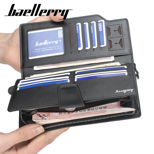 baellerry foreign trade casual multifunctional men's clutch Korean style business wallet long zipper mobile phone bag