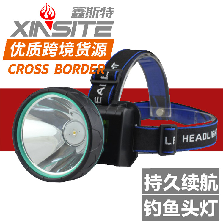 Selling outdoors high-power charge Headlight Yellow and blue white light led Go fishing Strong light Headlight Fishing tackle shop Dedicated