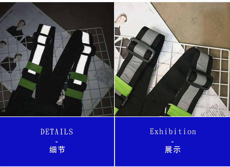 Trendy Vest Chest Bag Reflective Function Bag Walkie-talkie Tactical Hip-hop Multi-pocket Vest Bag display picture 12