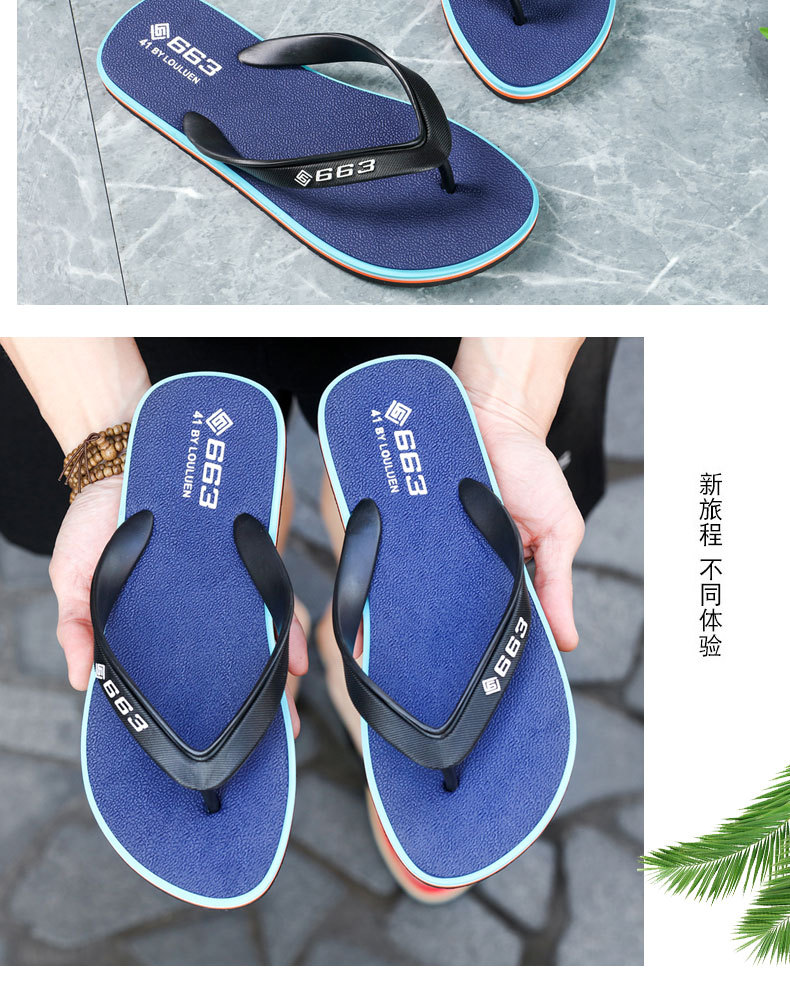 Wholesale of Lu 'an cross-border men's flip-flops, summer anti-slip rubber casual beach slippers, men's export cool slippers undefined
