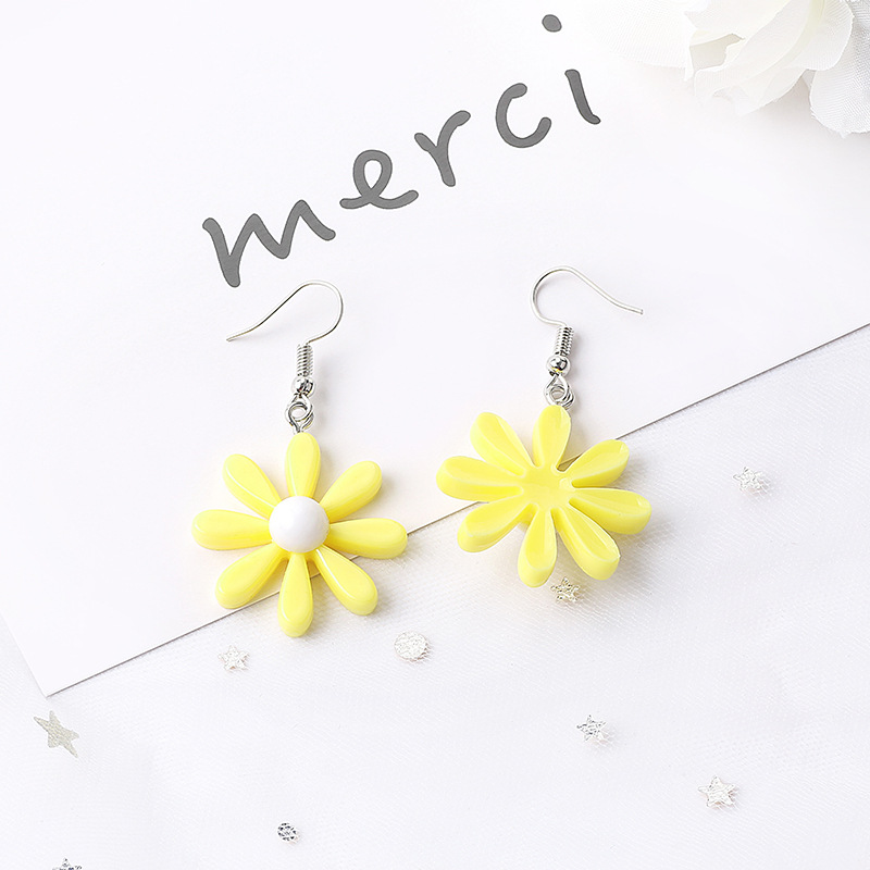 Sweet Flower Alloy Resin Women's Drop Earrings 1 Pair display picture 4