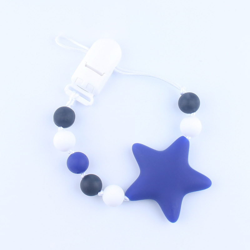 Nueva Cadena de chupete para bebé Nueva Cadena de silicona mordedor bebé anti-gota suministros maternos e infantiles comercio exterior