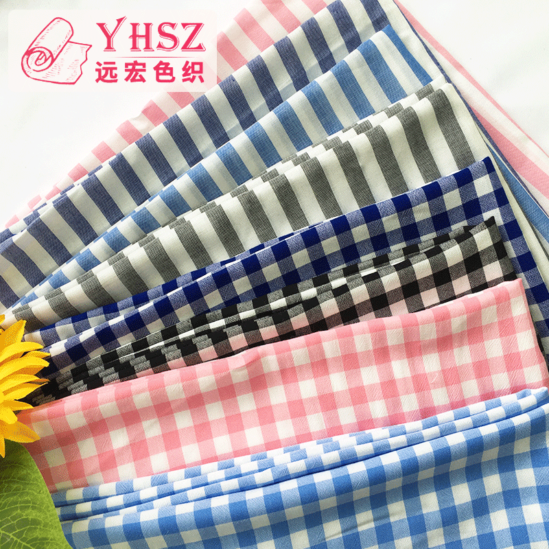 厂家批发 泡泡色织布 人棉色织提花布 人棉水洗绉布