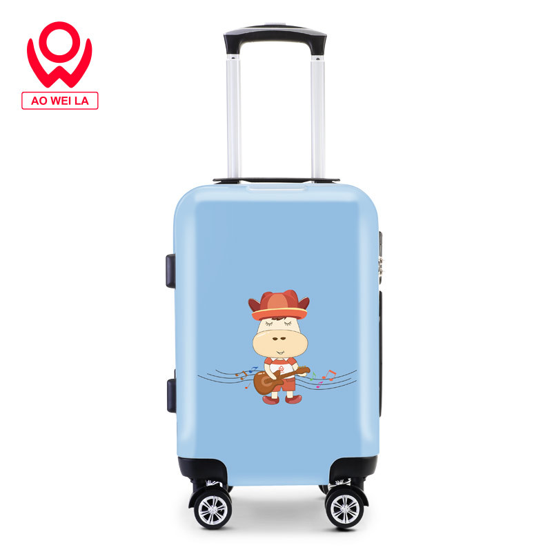 Aoweila/加工定制20寸母子logo拉桿箱萬向輪登機(jī)化妝行李箱男女耐磨旅行箱