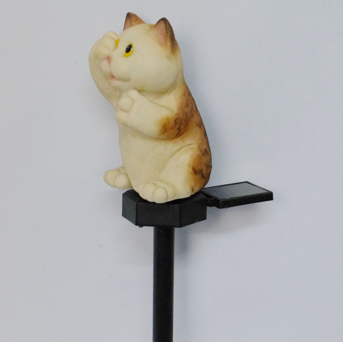 太阳能动物小猫咪地插灯树脂工艺品摆件花园庭院微景观节日装饰灯