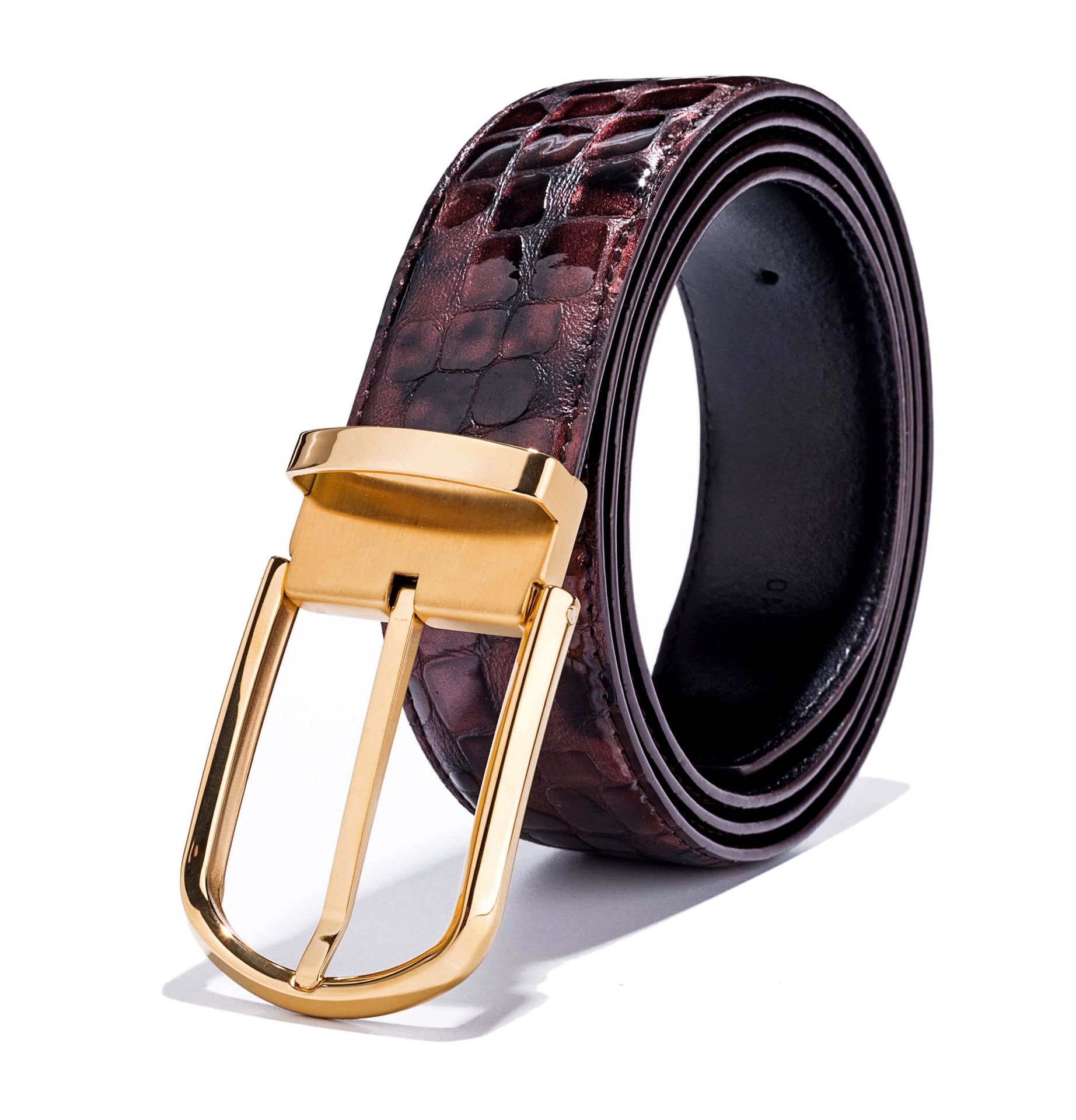 Elite quality import double-sided leather belt