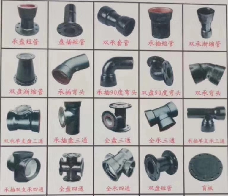 Nodular cast iron Fittings Interface k9 cast iron Fittings PN10/16 Nodular cast iron flange Fittings