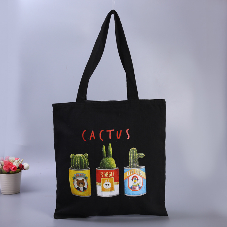 厂家直销黑色帆布袋 现货时尚购物袋广告袋 订做通用帆布袋