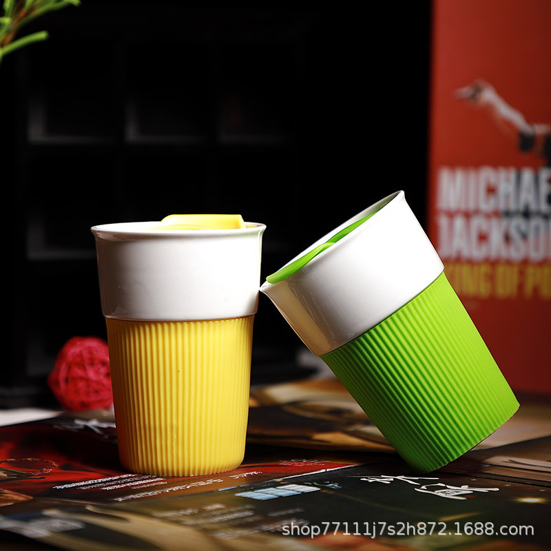 陶瓷杯定做 广告瓷杯VIA陶瓷咖啡杯带盖纯色杯子马克杯定制logo|ms