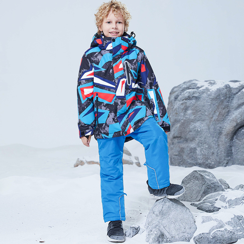 Lasten vaatteet South and North lumilauta- ja hiihtopuvut lasten lämpimät puuvillavaatteet poikien ja tyttöjen puuvillahousut_voghion.com