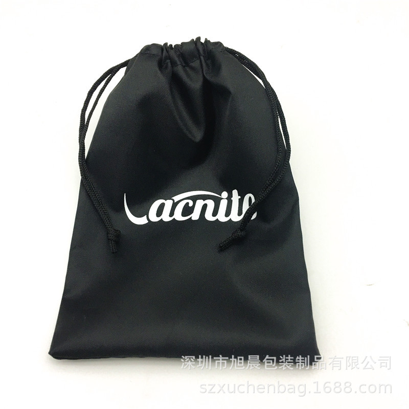 弹簧扣束口黑色涤纶布袋 210d涤纶跳绳收纳袋 运动涤纶背包拉绳袋