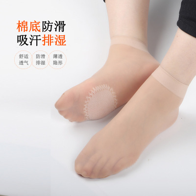 summer Little Sun Silk stockings lady Thin section Anti-hook wire Velvet Short stockings non-slip Deodorant Invisible socks