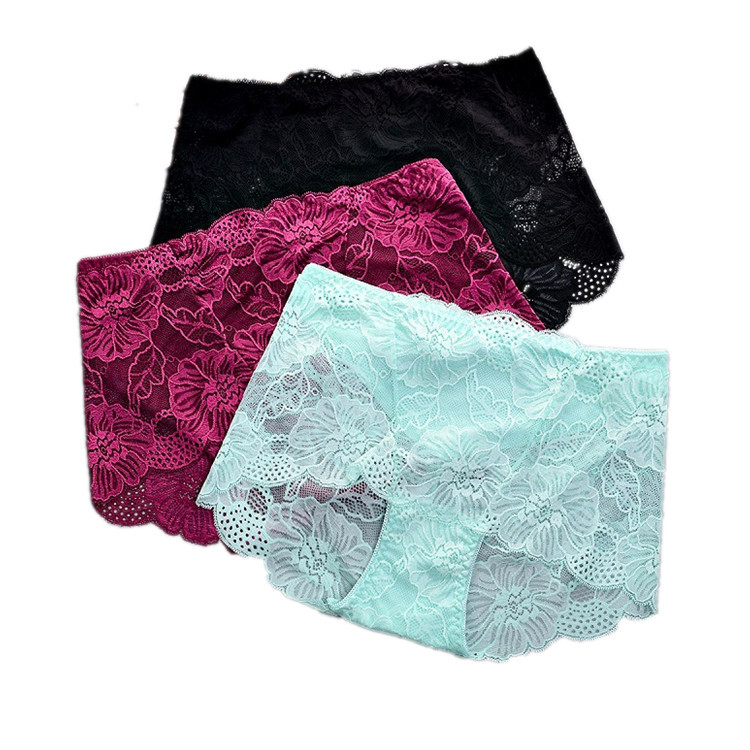 Lace panties fat mm hollow lace high wai...