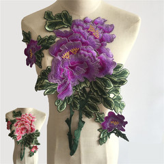 Fashion ethnic-style high-quality computer embroidery water-soluble colorful large flowers clothing accessories exquisite floral prints wholesale