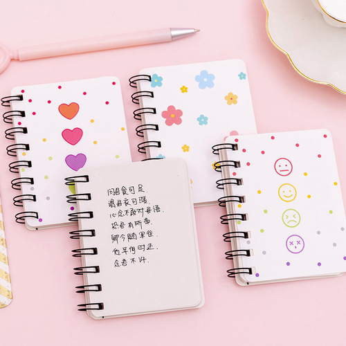Zhishun Hyuna Xiaohua roll-over coil notebook student mini portable loose-leaf notebook notepad A7 pocket notebook