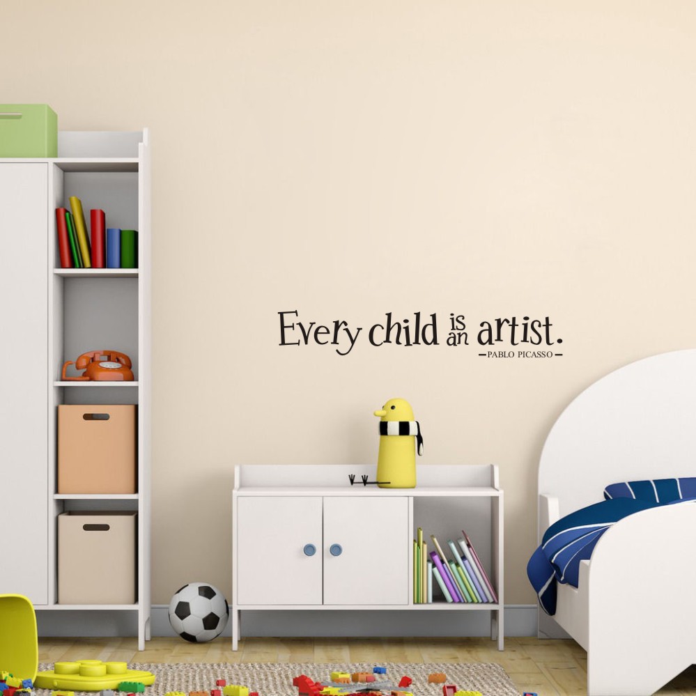 EBay cross -border new English every child is an artist children's room refined wall post 174 3