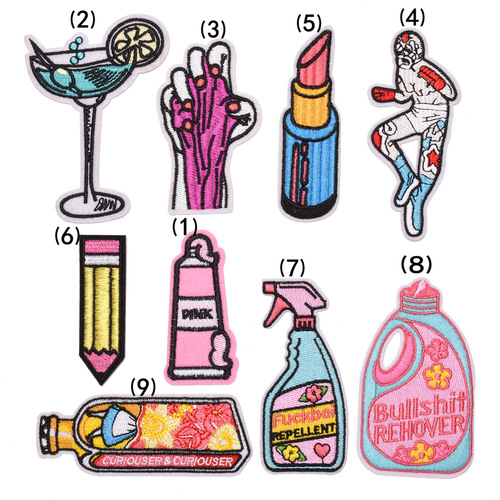 Junle New Cartoon Cloth Stickers Embroidered Chapter Embroidered Badge Patch Stickers Simple Universal Cloth Stickers Direct Sales with Pictures