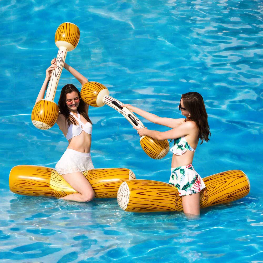 Cross border Specifically for goods in stock Aquatic inflation Floating row Two of a Kind Wood Aquatic sports game Floating Bed Mounts Swim ring