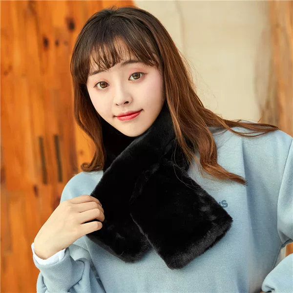 Scarf Made of Rabbit Fur for Women, Skin-Friendly Korean Style, Cold-Proof and Warm Neck Protector, Direct Sales from the Manufacturer, Small Wholesale, Casual and Versatile
