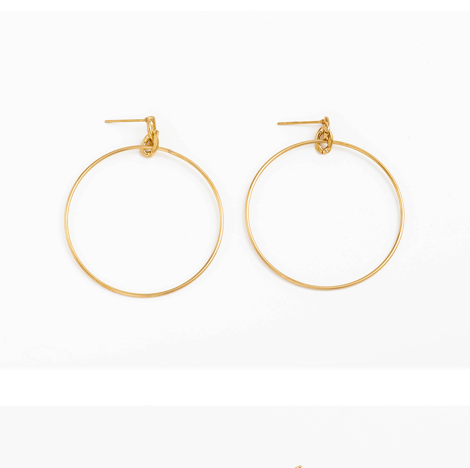 Large Ring Earrings Stainless Steel Fine Wire Ring Simple Hoop Earrings display picture 1