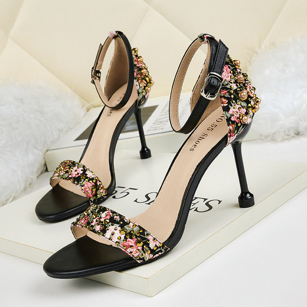 Sexy Open-toed High-heeled Shoes Water Drill Night Shop Sandals 