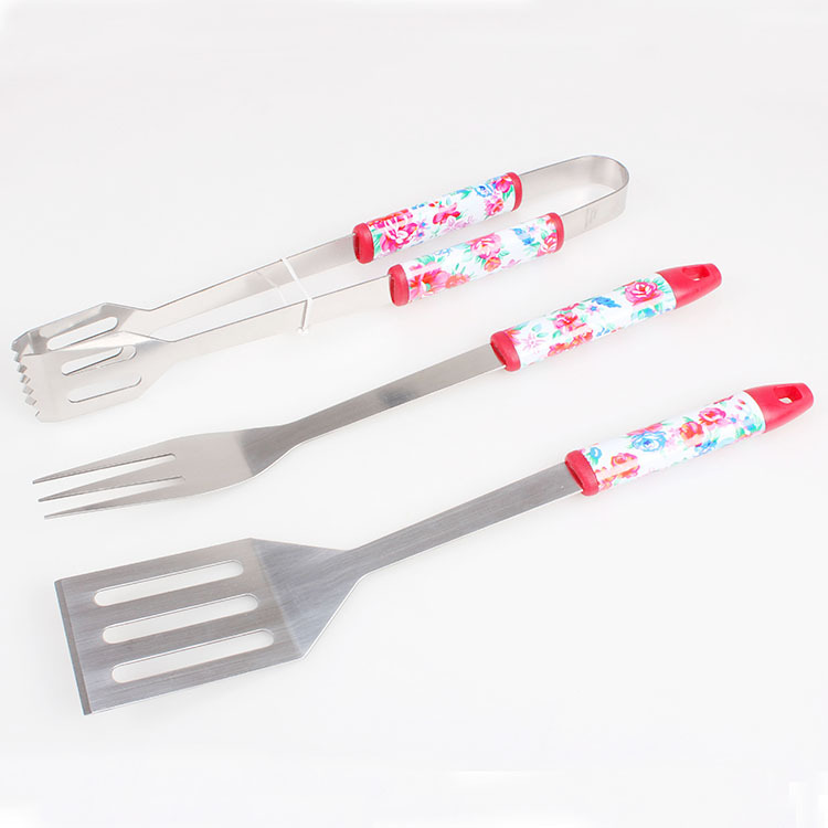 FUENTE Patrón de traje de barbacoa de acero inoxidable de fábrica mango bolsa de tela 3-Piece Grill suministros de barbacoa al aire libre