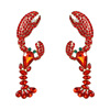 52698 Jujia's new red lobster earrings European and American personality earrings manufacturers direct sales cross -border e -commerce Wish