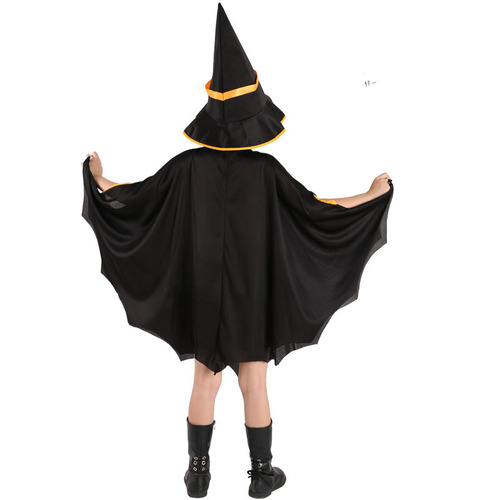 Halloween cloak children's new witch role-playing performance pumpkin costume hat cloak suit