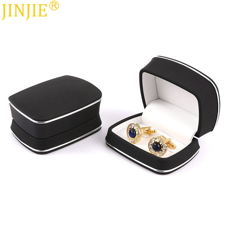 批发高品质高档袖扣盒子 黑色包装饰品盒翻盖袖扣盒cufflinks box