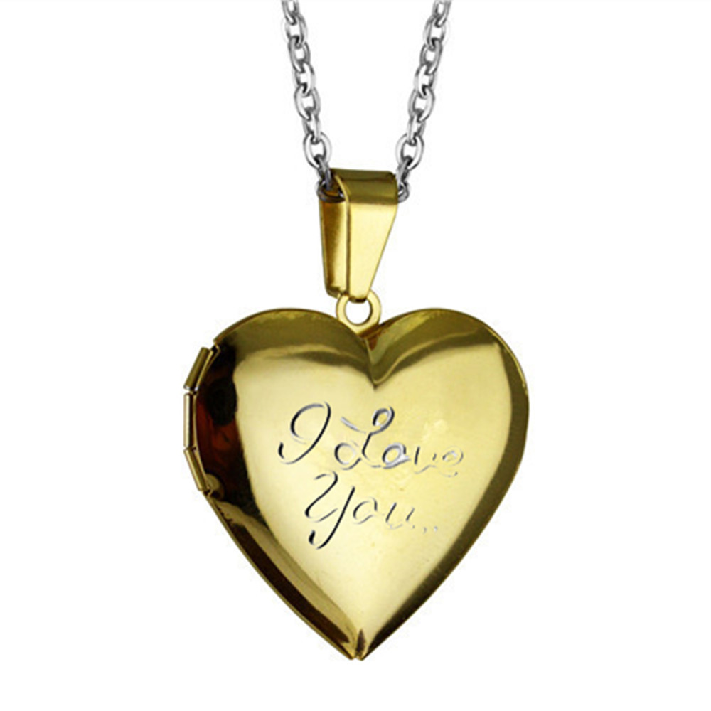 Fashion Retro Stainless Steel Heart-shaped Photo Box Chain Wholesale Nihaojewelry display picture 2