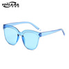 Frameless conjoined jelly transparent sunglasses European and American candy color V