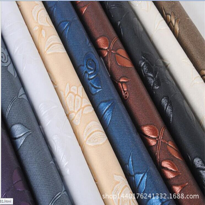 厂家定制多色皮革面料 PVC仿古人造革酒店用品贴墙沙发包装皮革