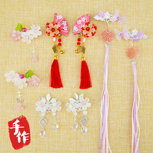 chinese hanfu hair accessory for girls Chinese Hanfu costume headdress children hairpin girl ancient hair ornament super immortal ancient tassel Buyang Princess ancient hairpin clip