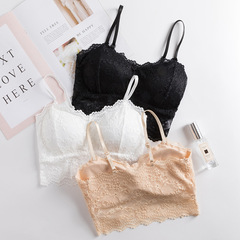 New summer French lace beautiful back sexy vest-style suspender-wrapped chest tube top with breast pads anti-exposure underwear for women