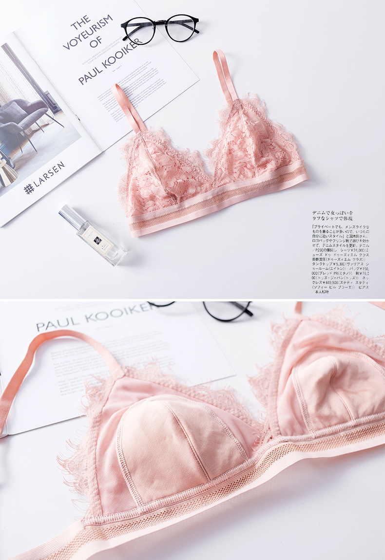 Professional Detection Girl Bar Wireless Silk Bra Summer Thin Mulberry Silk French Underwear Women in Bras