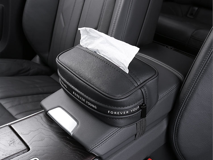 Car tissue box car tissue box car paper box creative multi-functional high-end leather sun visor chair back
