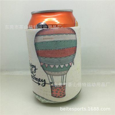 定制连底折叠杯套 带口袋满版印刷潜水料啤酒罐套 新款酒罐套