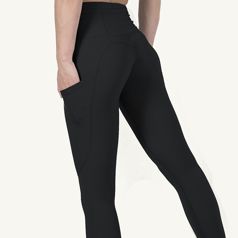 pantalones de yoga de fitness deportivos de doble cara de cintura alta NSLX30966