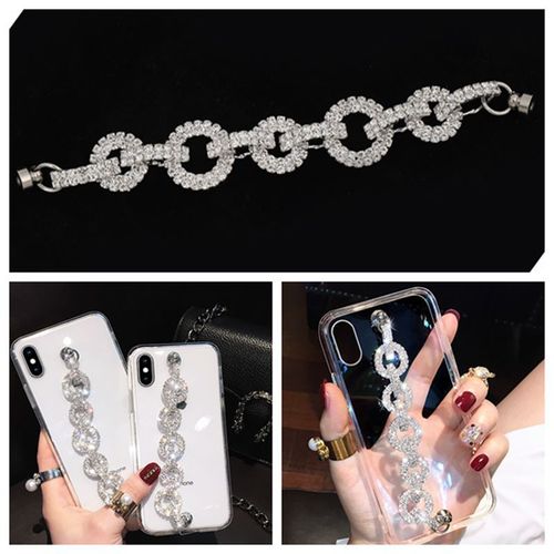 2pcs silver Rhinestone bracelet diy mobile phone case decoration accessories claw chain gemstones bracelet mobile phone shell beauty material