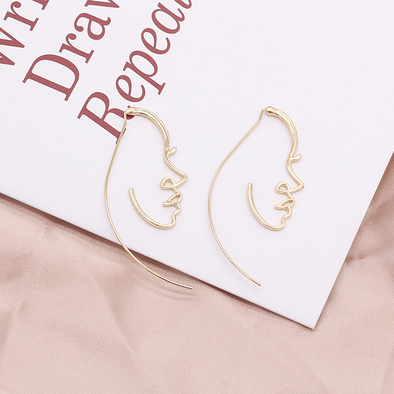 1 Pair Fashion Human Face Metal Plating Women's Drop Earrings display picture 22